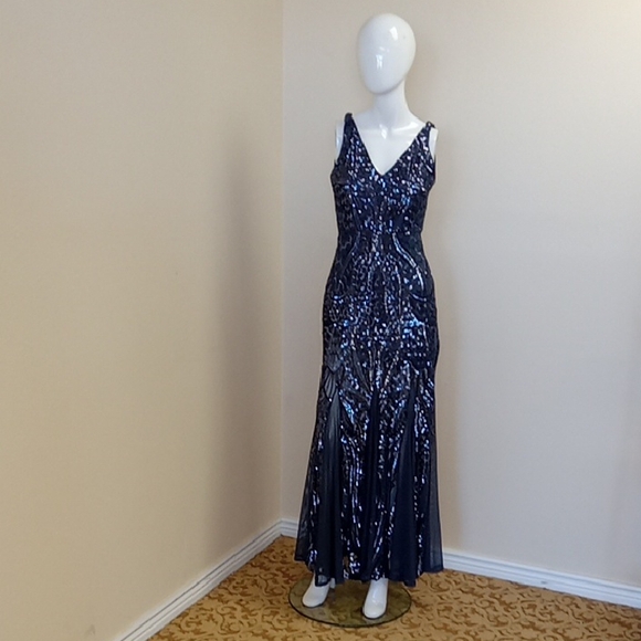 Night Way Collections Navy Sequin Maxi Dress Night Way Collections Navy Sequin Maxi Dress